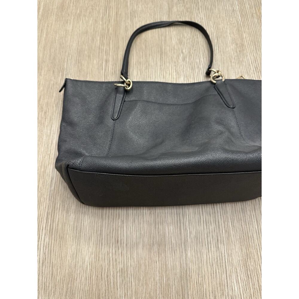 Coach Ava Crossgrain F57526 Navy Leather Tote Bag Zip Top Shoulder Bag Classic - Picture 6 of 14